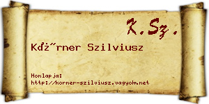 Körner Szilviusz névjegykártya